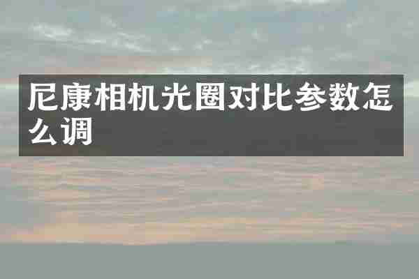 尼康相机光圈对比参数怎么调