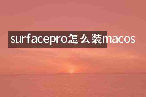 surfacepro怎么装macos