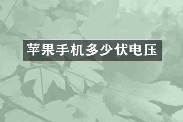 苹果手机多少伏电压
