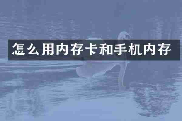 怎么用内存卡和手机内存