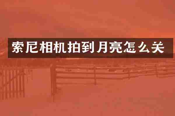 索尼相机拍到月亮怎么关