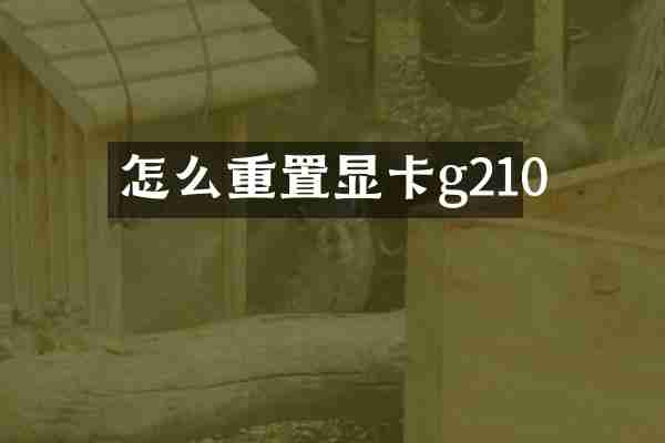怎么重置显卡g210