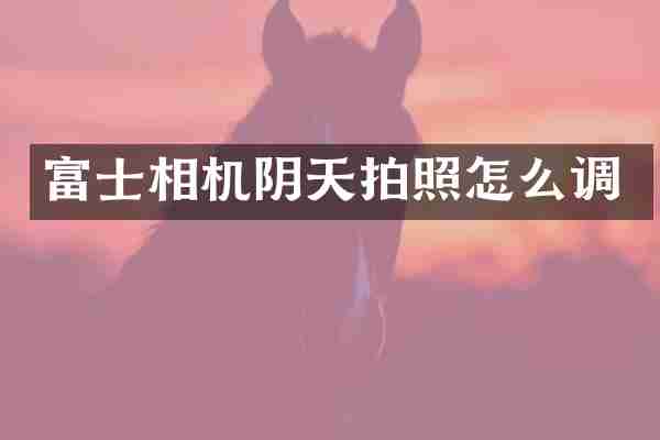 富士相机阴天拍照怎么调
