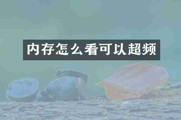 内存怎么看可以超频