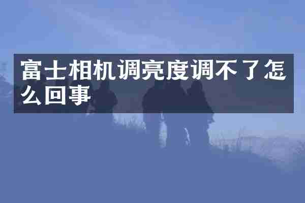 富士相机调亮度调不了怎么回事