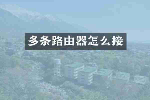 多条路由器怎么接