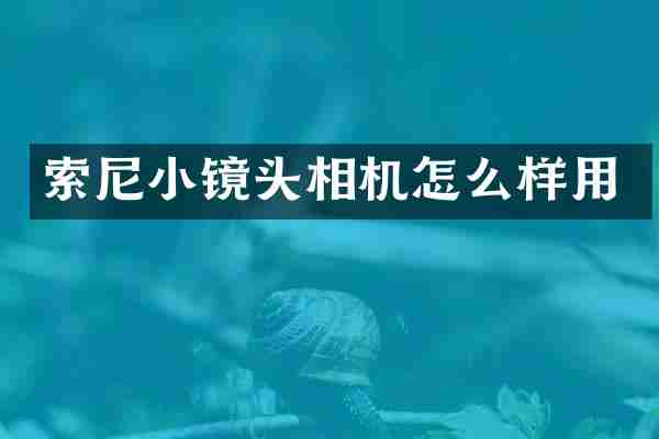 索尼小镜头相机怎么样用