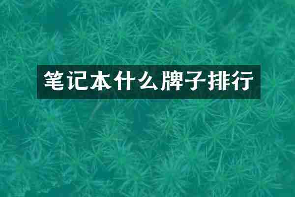 笔记本什么牌子排行