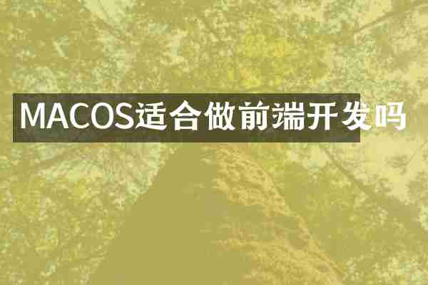MACOS适合做前端开发吗