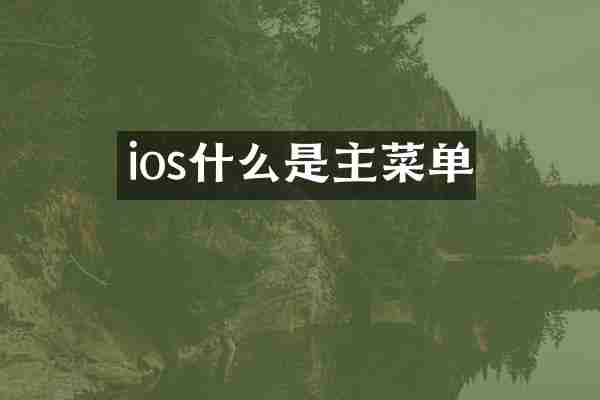 ios什么是主菜单