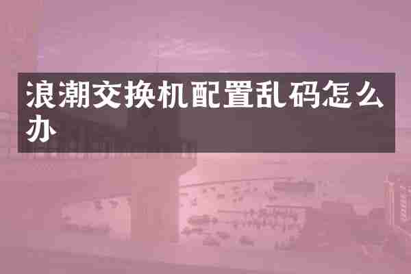 浪潮交换机配置乱码怎么办