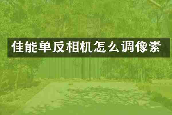 佳能单反相机怎么调像素