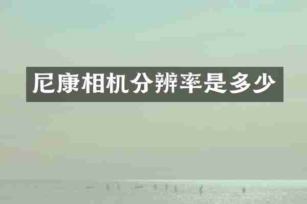 尼康相机分辨率是多少