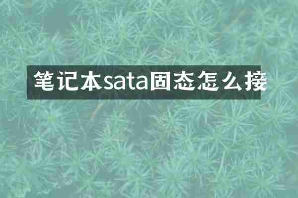 笔记本sata固态怎么接