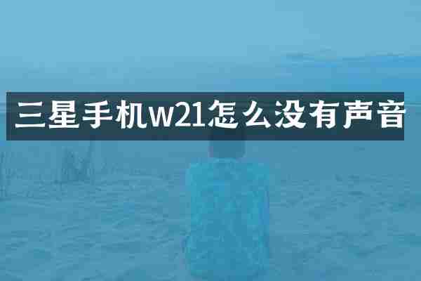 三星手机w21怎么没有声音