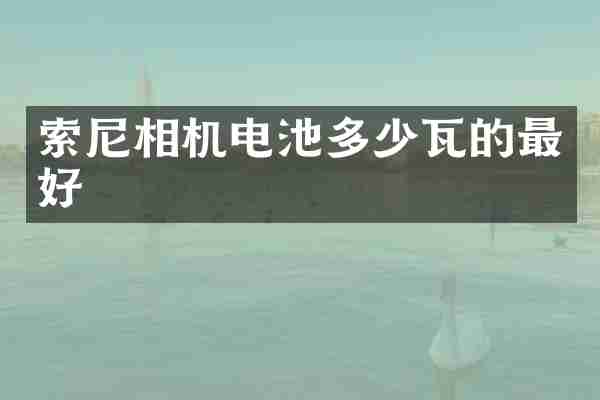 索尼相机电池多少瓦的最好