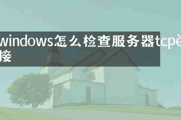windows怎么检查服务器tcp连接