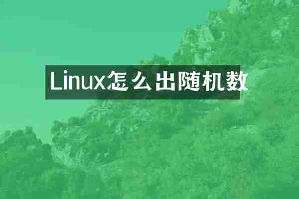 Linux怎么出随机数