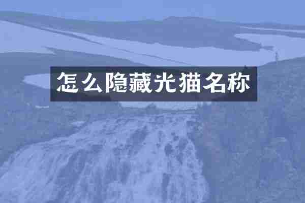 怎么隐藏光猫名称