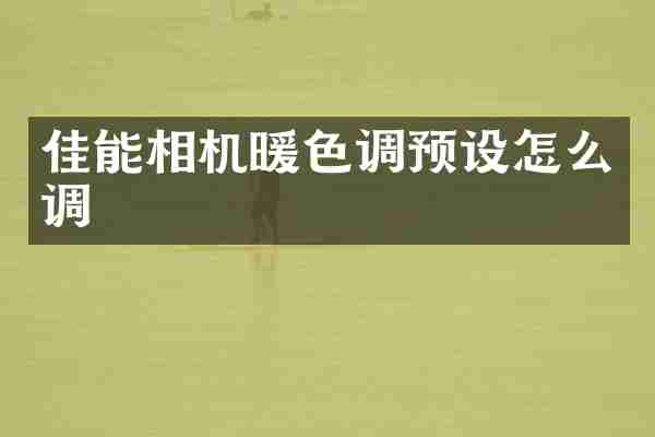 佳能相机暖色调预设怎么调