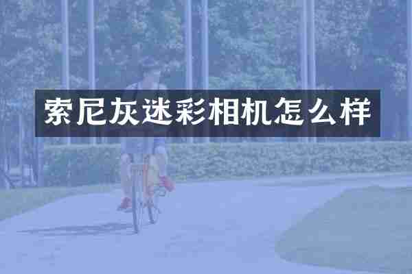 索尼灰迷彩相机怎么样