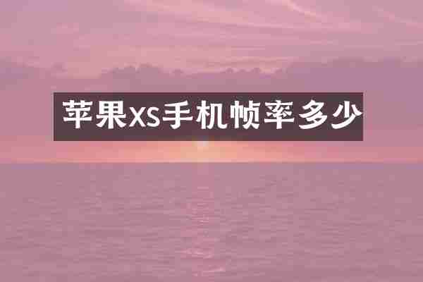 苹果xs手机帧率多少