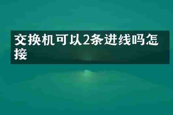交换机可以2条进线吗怎么接