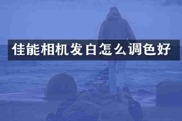 佳能相机发白怎么调色好