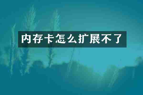 内存卡怎么扩展不了
