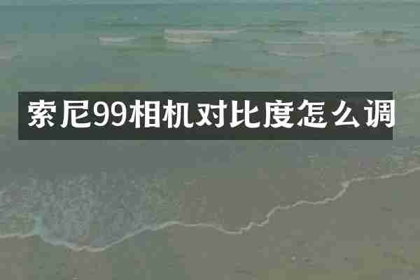 索尼99相机对比度怎么调