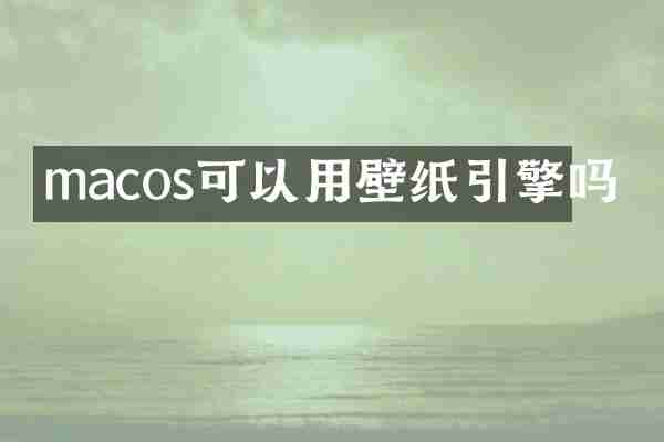 macos可以用壁纸引擎吗
