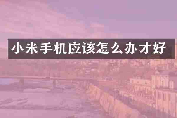 小米手机应该怎么办才好