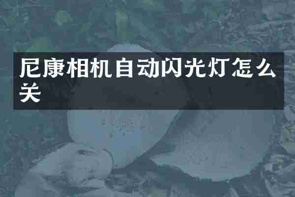 尼康相机自动闪光灯怎么关