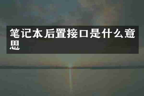 笔记本后置接口是什么意思