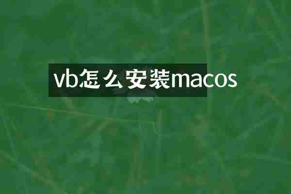 vb怎么安装macos