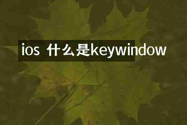 ios 什么是keywindow