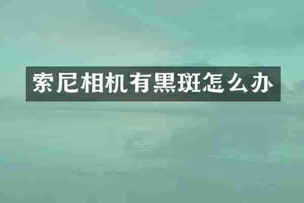 相机有黑斑怎么办
