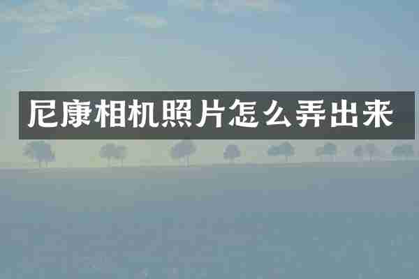 尼康相机照片怎么弄出来