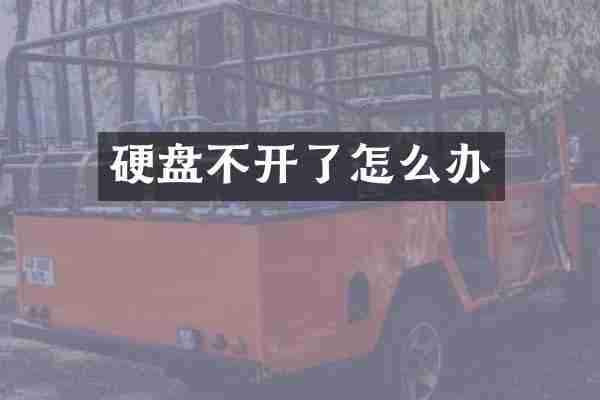 硬盘不开了怎么办
