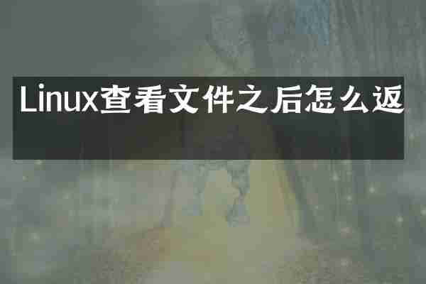 Linux查看文件之后怎么返回