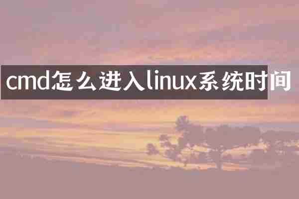cmd怎么进入linux系统时间