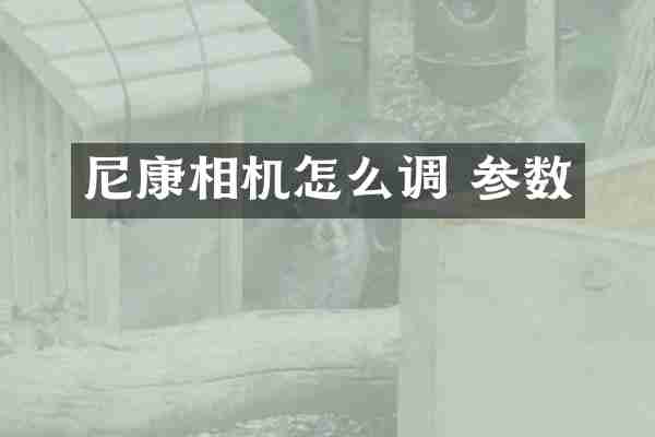 尼康相机怎么调 参数