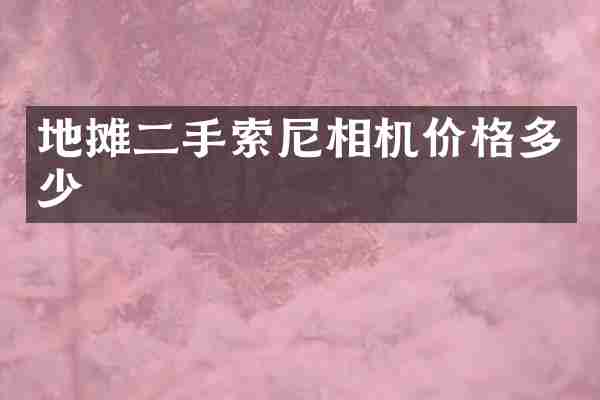 地摊二手索尼相机价格多少