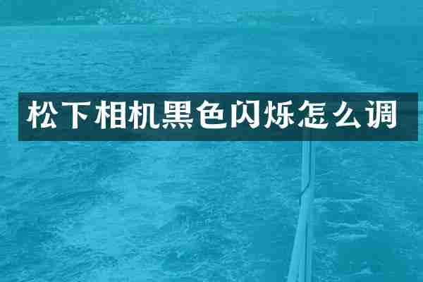 松下相机黑色闪烁怎么调