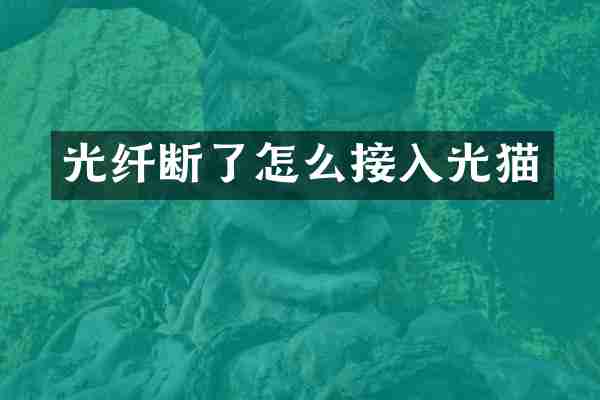 光纤断了怎么接入光猫