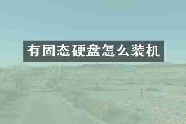 有固态硬盘怎么装机