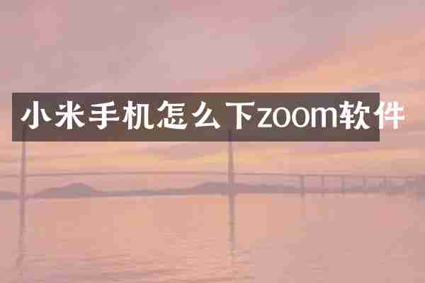 小米手机怎么下zoom软件