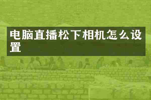 电脑直播松下相机怎么设置