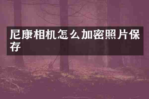 尼康相机怎么加密照片保存