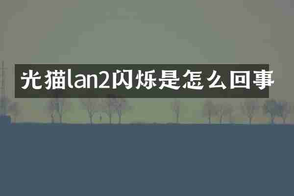 光猫lan2闪烁是怎么回事